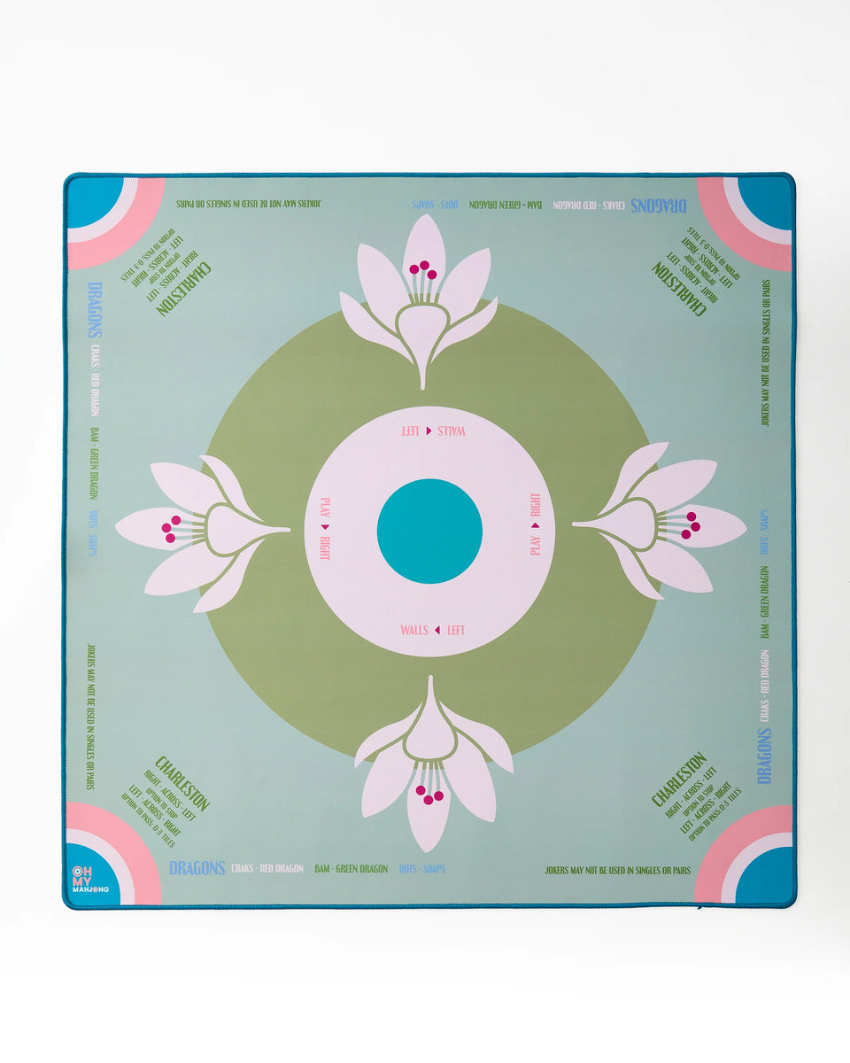 Oh My Mahjong Mat SAGE LOTUS – Genevieve Bond Gifts