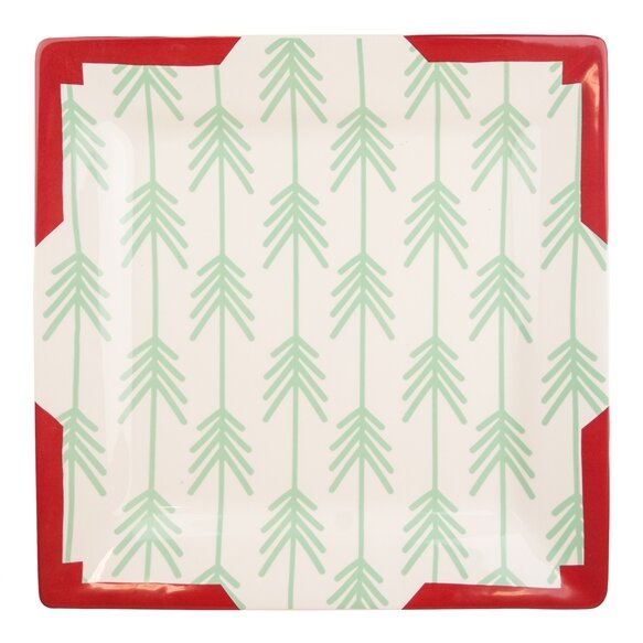 Coton Colors RETIRED Square Dinner Plate TIMBER TREES