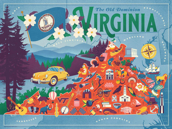 True South Puzzle VIRGINIA STATE MAP