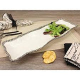 Silver Beaded Rectangle Tray
