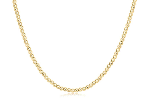 E Newton 17" Classic Choker Necklace - 3mm Gold Bead