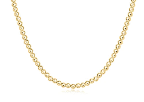 E Newton 15" Classic Choker Necklace - 4mm Gold Bead