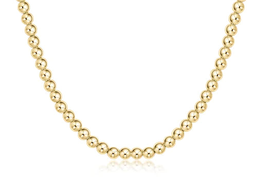 E Newton 15" Classic Choker Necklace - 5mm Gold Bead