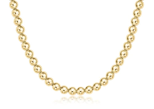 E Newton 15" Classic Choker Necklace - 6mm Gold Bead