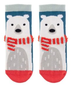 Stephen Joseph White & Red Polar Bear Socks – Kids