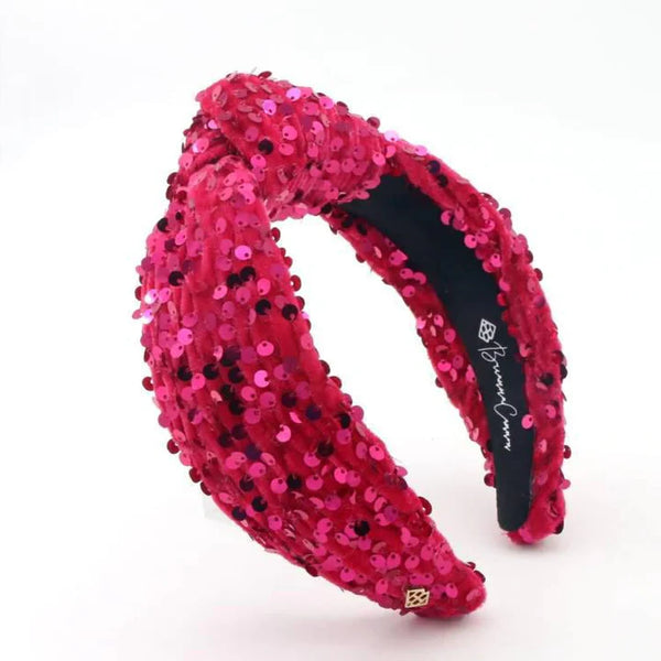 Pink Sequin Knotted Headband