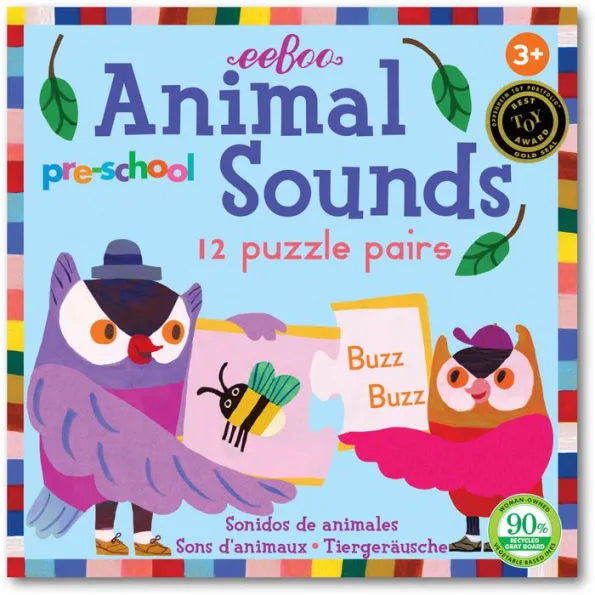 Eeboo Pre-school Animal Sounds Puzzle Pairs