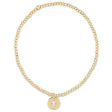 E Newton Classic Gold eGirl 2mm Gold Bead Bracelet - Small Blessed Disk Charm