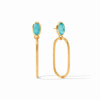 Julie Vos Ivy Statement Earring Iridescent Bahamian Blue