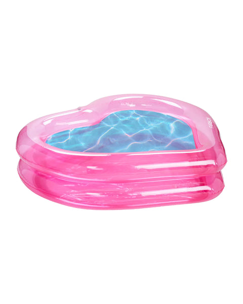 Clear Pink Heart Inflatable Pool