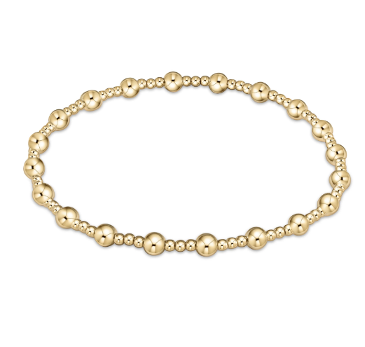 E Newton Classic SERENITY Pattern Gold Bead Bracelet