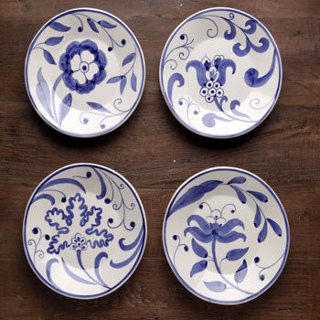Floral Plate Blue White - Genevieve Bond Gifts