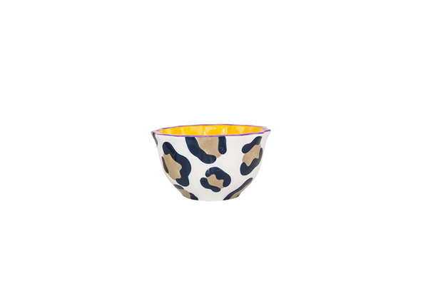 Leopard Ruffle Appetizer Bowl - Navy RETIRED