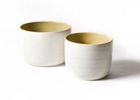 White Pebble Plank Mix Party Bowls Set Of 2 - RETIRED