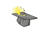 Coton Colors Big Attachment - STRIPED GRADUATION CAP