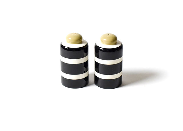 Coton Colors RETIRED Salt And Pepper Shakers BLACK PLANK COLUMN