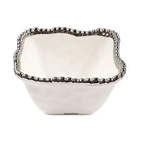 Pampa Bay Porcelain Square Snack Bowl, White