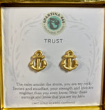 Spartina 449 RETIRED SLV Earrings TRUST Anchors Gold Plated ~ SALE!