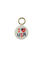 Beaded Keychain I LOVE USA