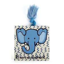 JellyCat Board Book IF I WERE A ELEPHANT BLUE