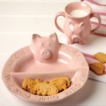 Plate & Mug Set, Pig, Pink - Genevieve Bond Gifts