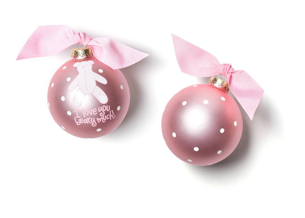 Coton Colors Glass Ball Ornament I LOVE YOU BEARY MUCH GIRL ~ SALE!