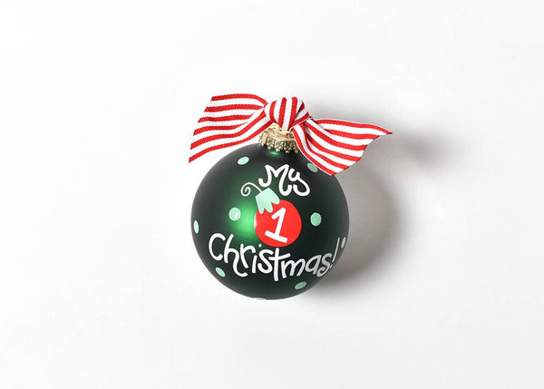 Coton Colors RETIRED Glass Ball Ornament MY FIRST CHRISTMAS BOY ~ SALE!
