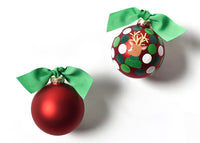 Coton Colors RETIRED Glass Ball Ornament JINGLE REINDEER~ SALE!