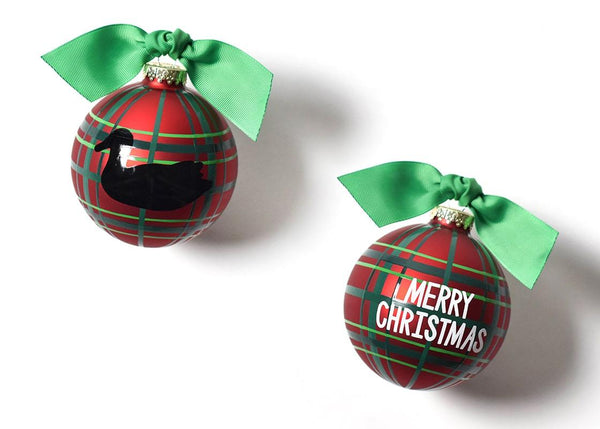 Coton Colors MERRY CHRISTMAS DUCK DECOY Glass Ornament - SALE