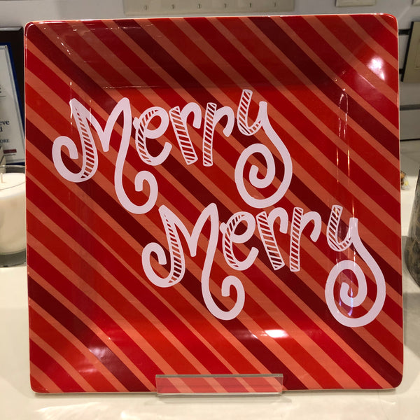 Coton Colors RETIRED Square Platter MERRY MERRY