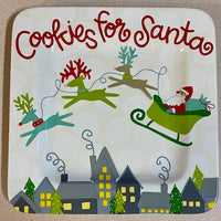 Coton Colors RETIRED Square Salad Plate ST NICK Cookies for Santa