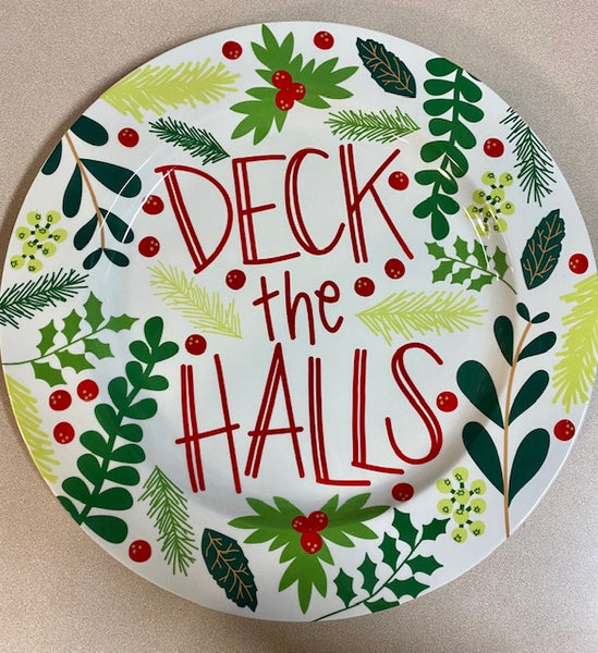 Coton Colors RETIRED Round Platter DECK THE HALLS