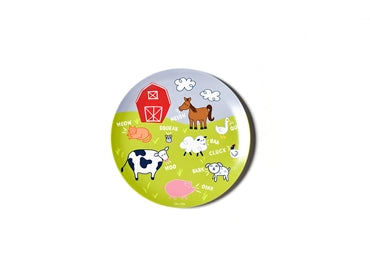 Coton Colors Melamine Dinner Plate ON THE FARM ANIMAL SOUNDS