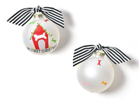 Coton Colors MY FIRST CHRISTMAS DOG HOUSE Glass Ornament - SALE