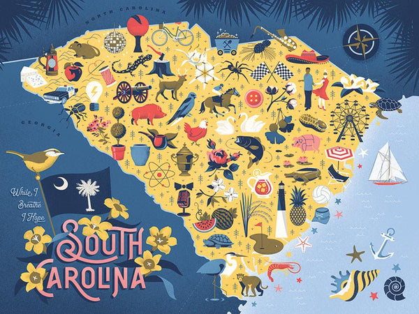 True South Puzzle SOUTH CAROLINA STATE MAP