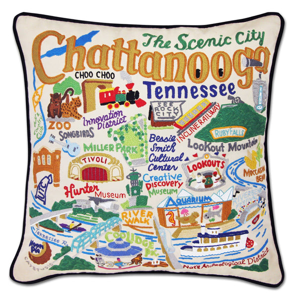Catstudio Hand-Embroidered Pillow CHATTANOOGA TN