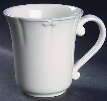 Casafina RETIRED Coffee Mug VINTAGE PORT ~ WHITE