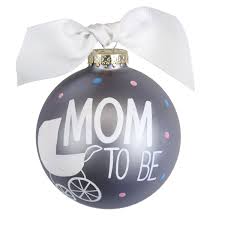Coton Colors RETIRED Glass Ball Ornament MOM TO BE DOT ~ SALE!