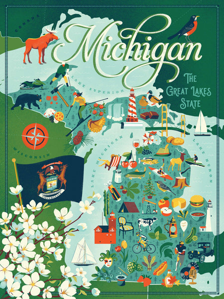 True South Puzzle MICHIGAN State Map