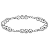 E Newton Extends - Classic Joy Pattern Bead Bracelet - Sterling Silver