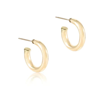 E Newton Classic Gold Smooth Post Hoop Earrings