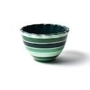Emerald Stripe Ruffle Appetizer Bowl